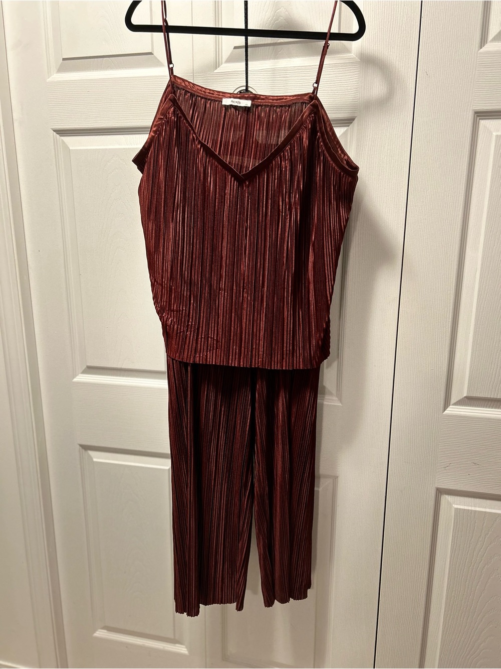 Ricki's Burgundy Red Pleated Set Cami & Wide-Leg Pants